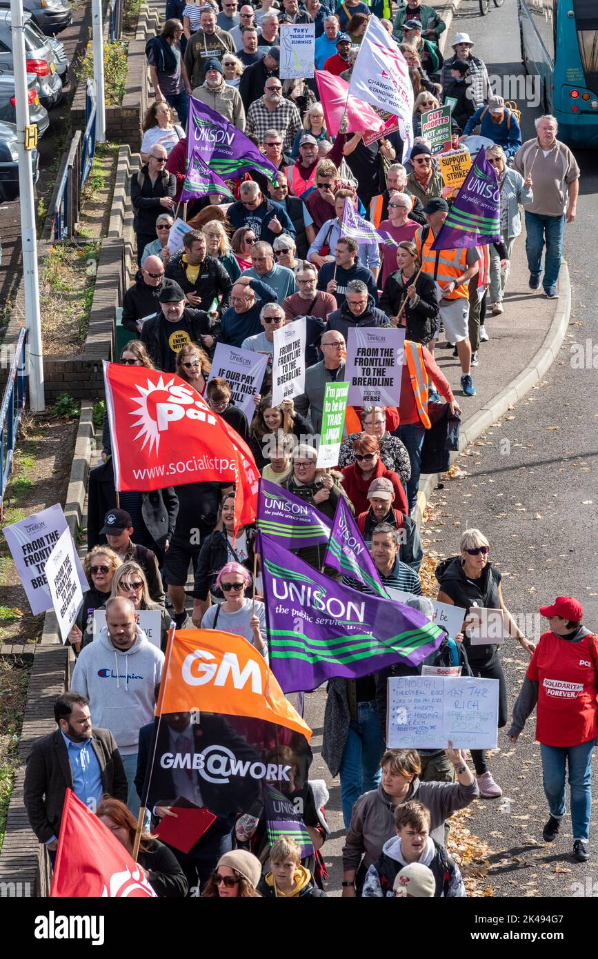 Southend on Sea, Essex, UK. 1st Oct, 2022. Protests are taking place