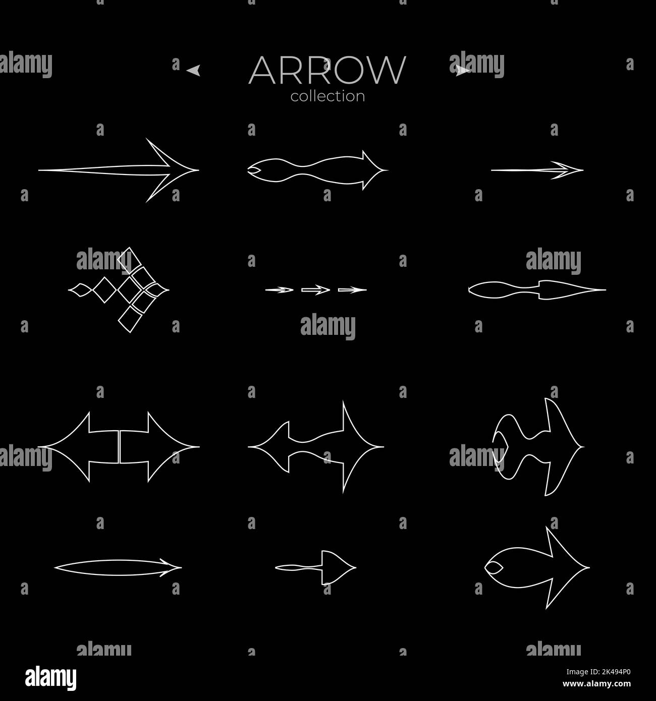 Line Arrow icon set. Arrow vector icon set. Modern vector symbols