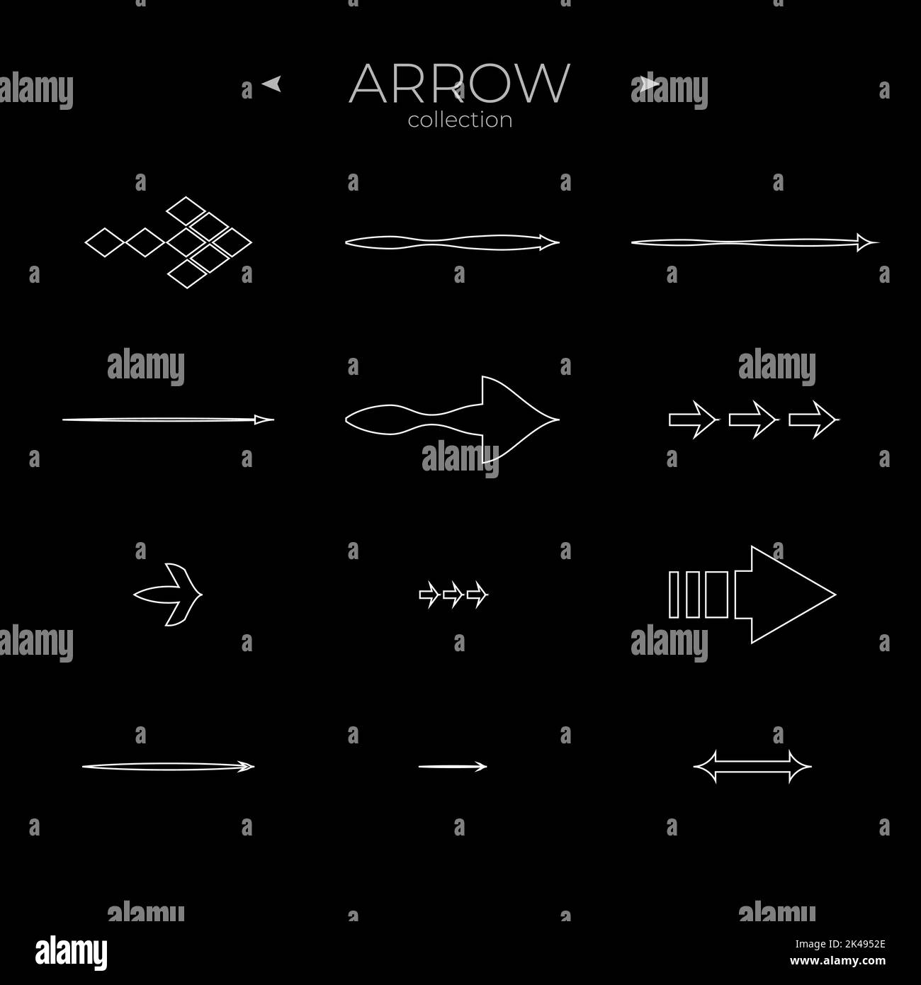 Thin Line Icons. Arrow vector icon set. Trendy line style. To use in ...