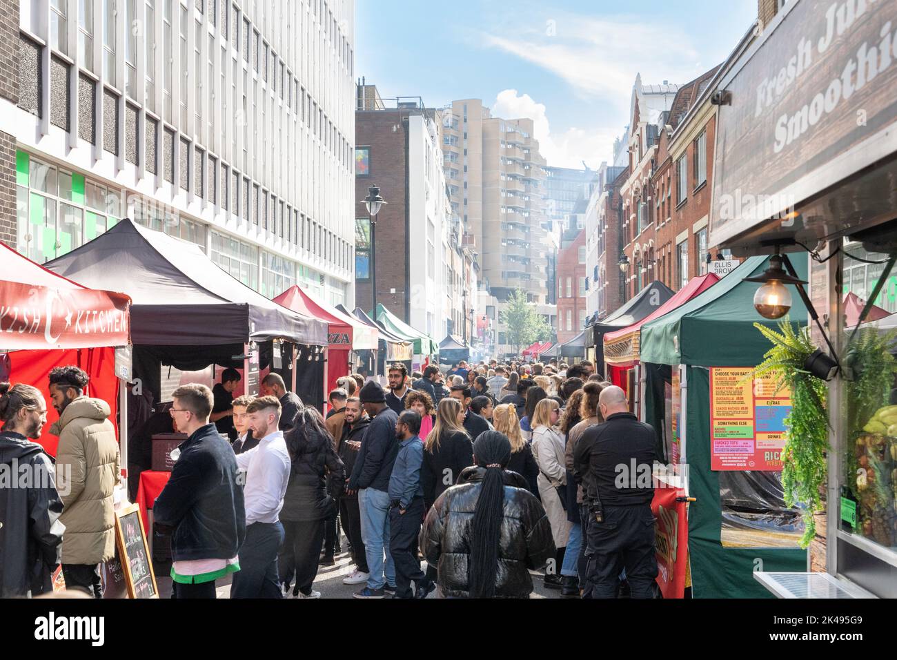 Leather Lane Market is an outdoor street market in the Holborn area of the London Borough of