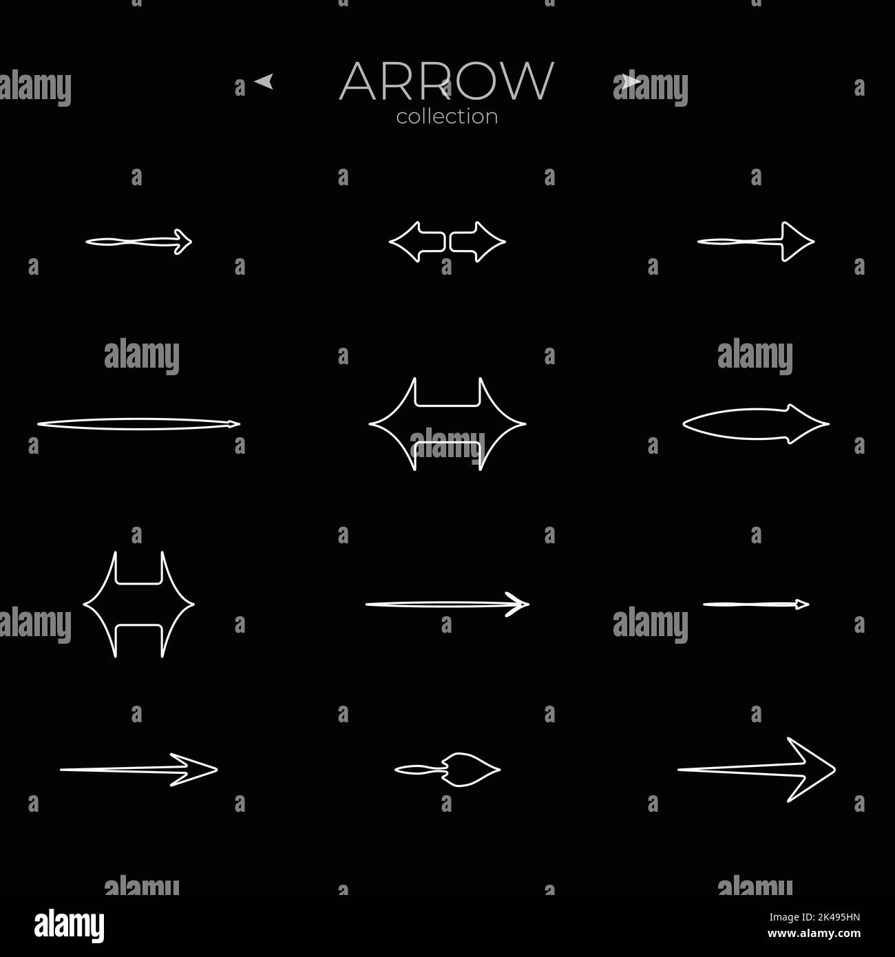 Line Arrow icon set. Linear Arrow icons set. Modern vector symbols. Web ...