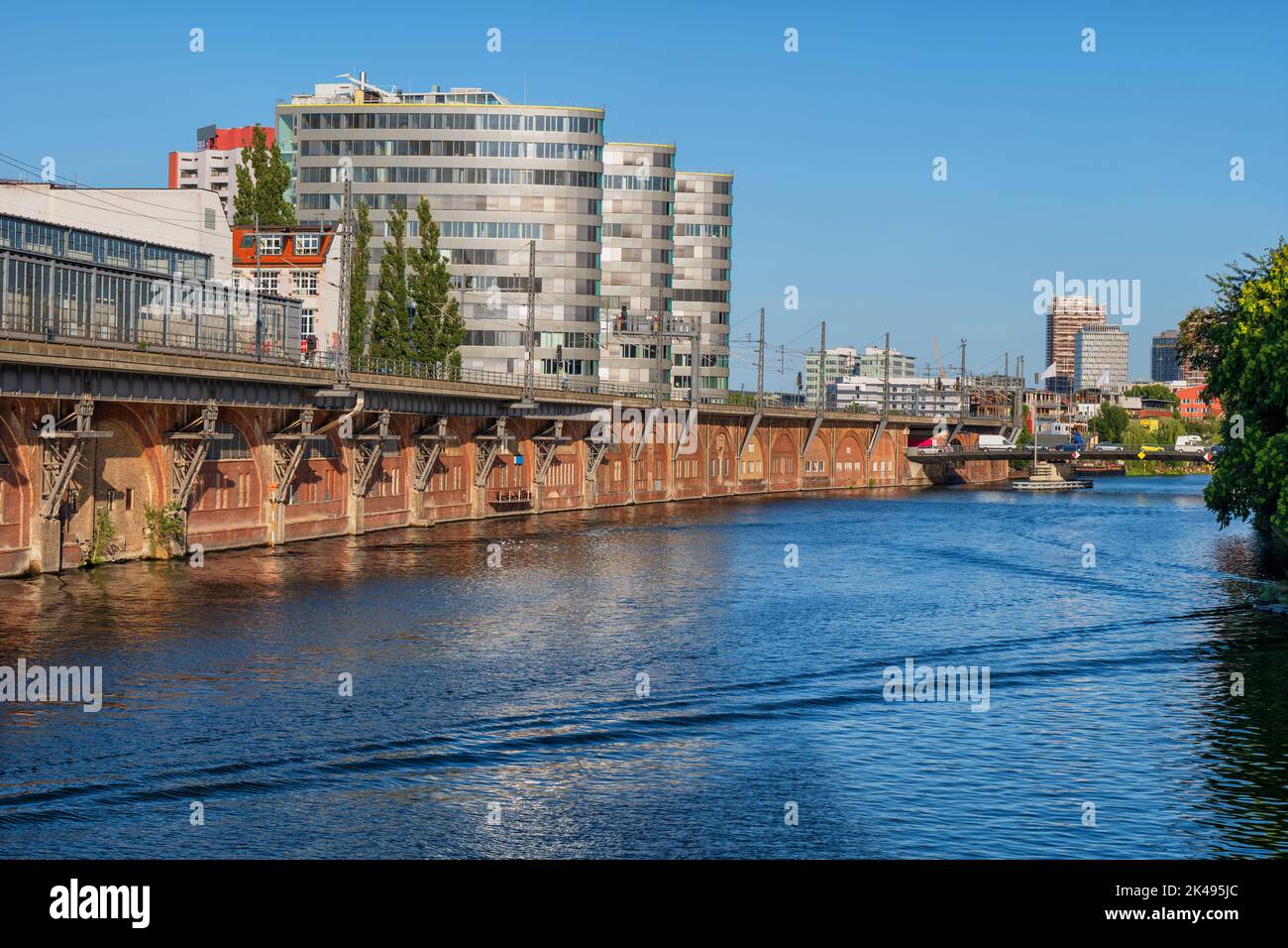 Berlin, Germany, river view city skyline from Jannowitzbrucke to ...