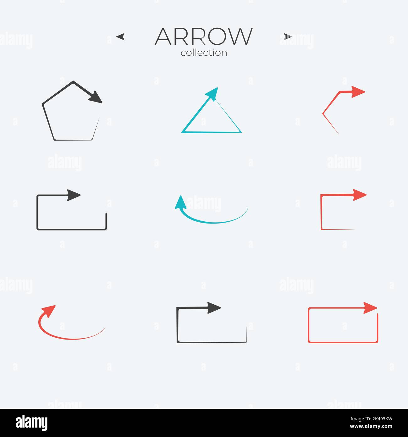 Simple set of arrow icons. Universal Arrow icon. Thin line style. Web ...
