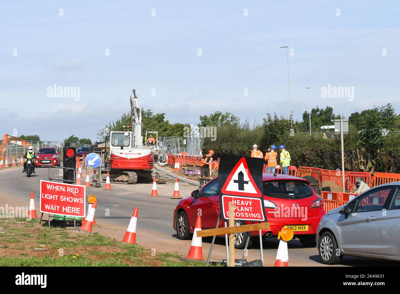 warning sign stop when red light shows Stock Photo Alamy