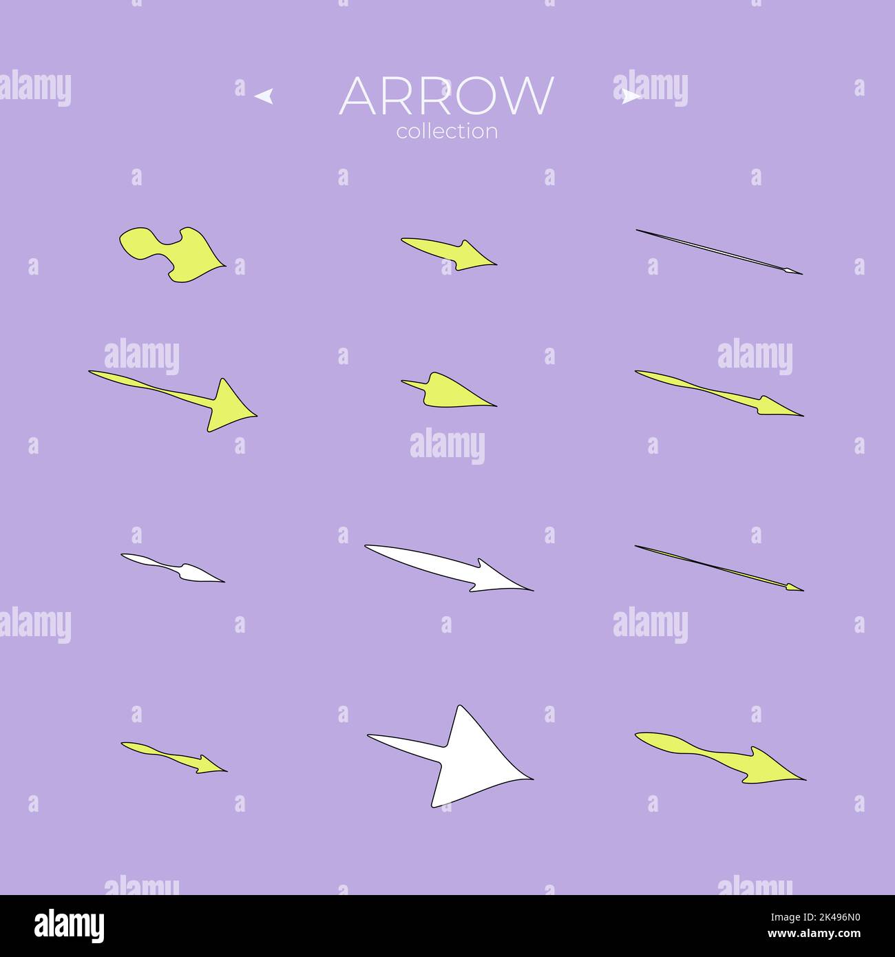 Colorful arrows. Arrows colorful set. Arrow logo concept. Curly and ...
