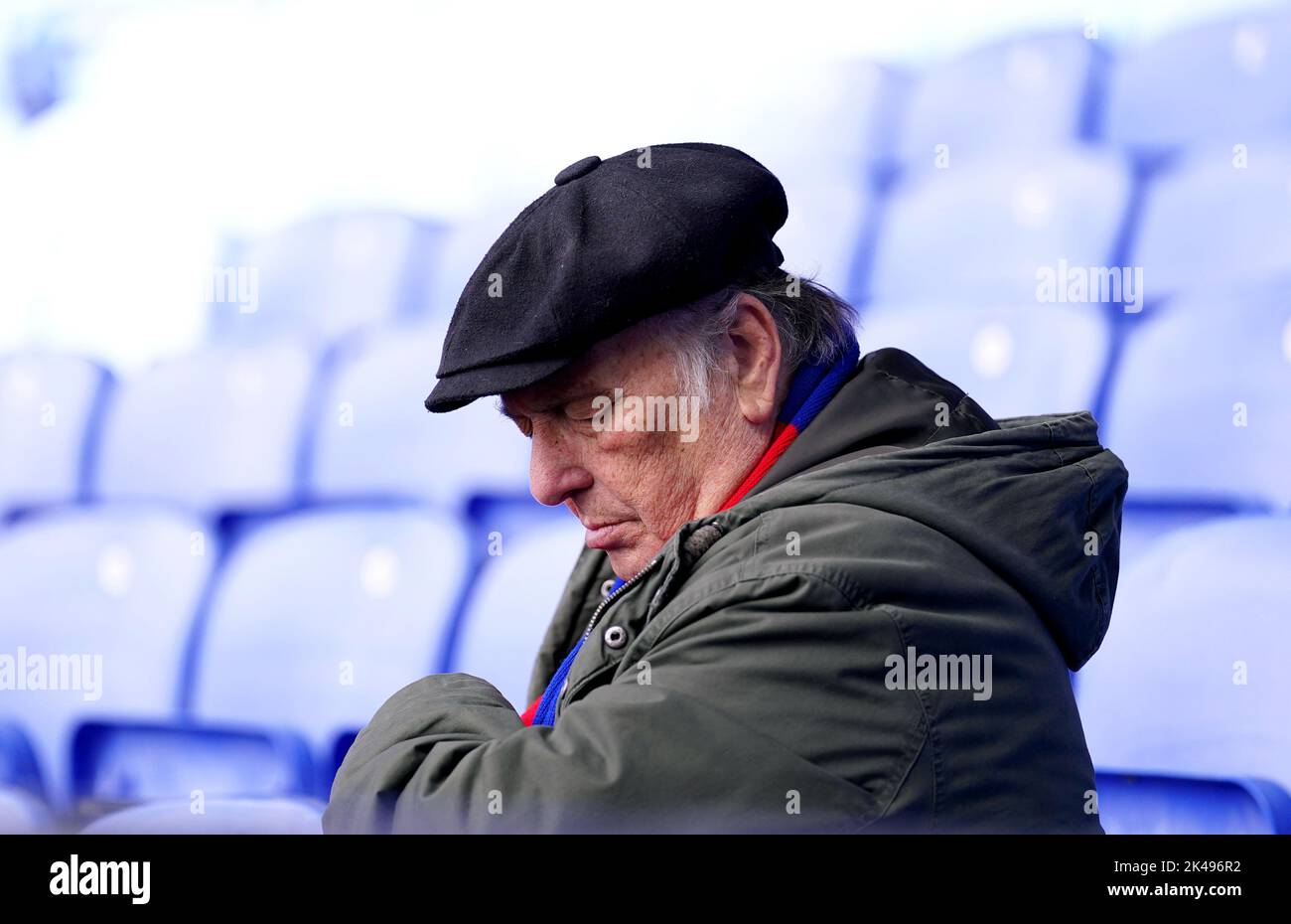 A Crystal Palace fan in the stands ahead of the Premier League match at Selhurst Park, London. Picture date: Saturday October 1, 2022. Stock Photo