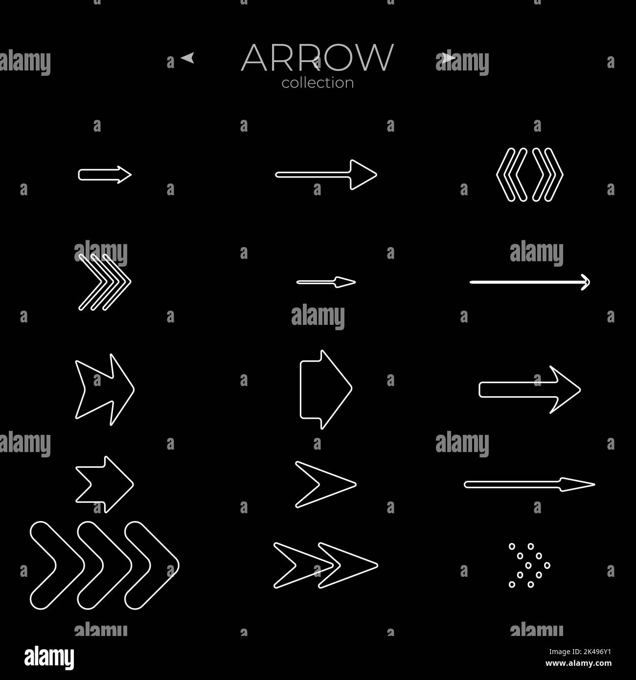 Premium set of arrow line. Universal Arrow icon. Modern vector symbols