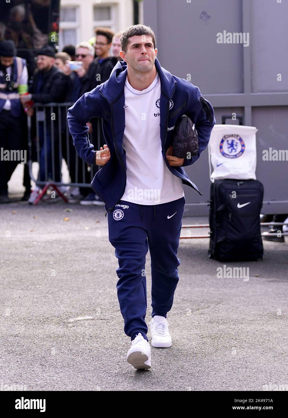 Chelsea's Christian Pulisic arrives ahead of the Premier League match at Selhurst Park, London. Picture date: Saturday October 1, 2022. Stock Photo