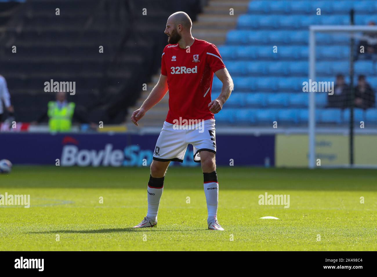 Coventry, UK. 1st October 2022Middlesbrough's Matthew Clarke warms up before the Sky Bet Championship match between Coventry City and Middlesbrough at the Coventry Building Society Arena, Coventry on Saturday 1st October 2022. (Credit: John Cripps | MI News) Credit: MI News & Sport /Alamy Live News Stock Photo