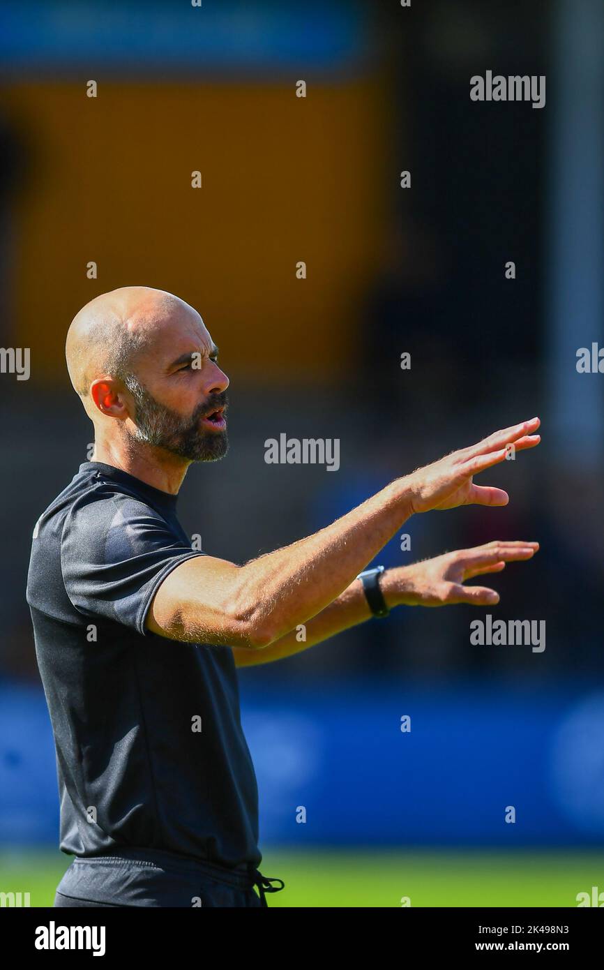 Cambridge, UK. 1st October 2022Manager Paul Warne ( Paul Warne Derby) beforeg the Sky Bet League 1 match between Cambridge United and Derby County at the R Costings Abbey Stadium, Cambridge on Saturday 1st October 2022. Credit: MI News & Sport /Alamy Live News Stock Photo