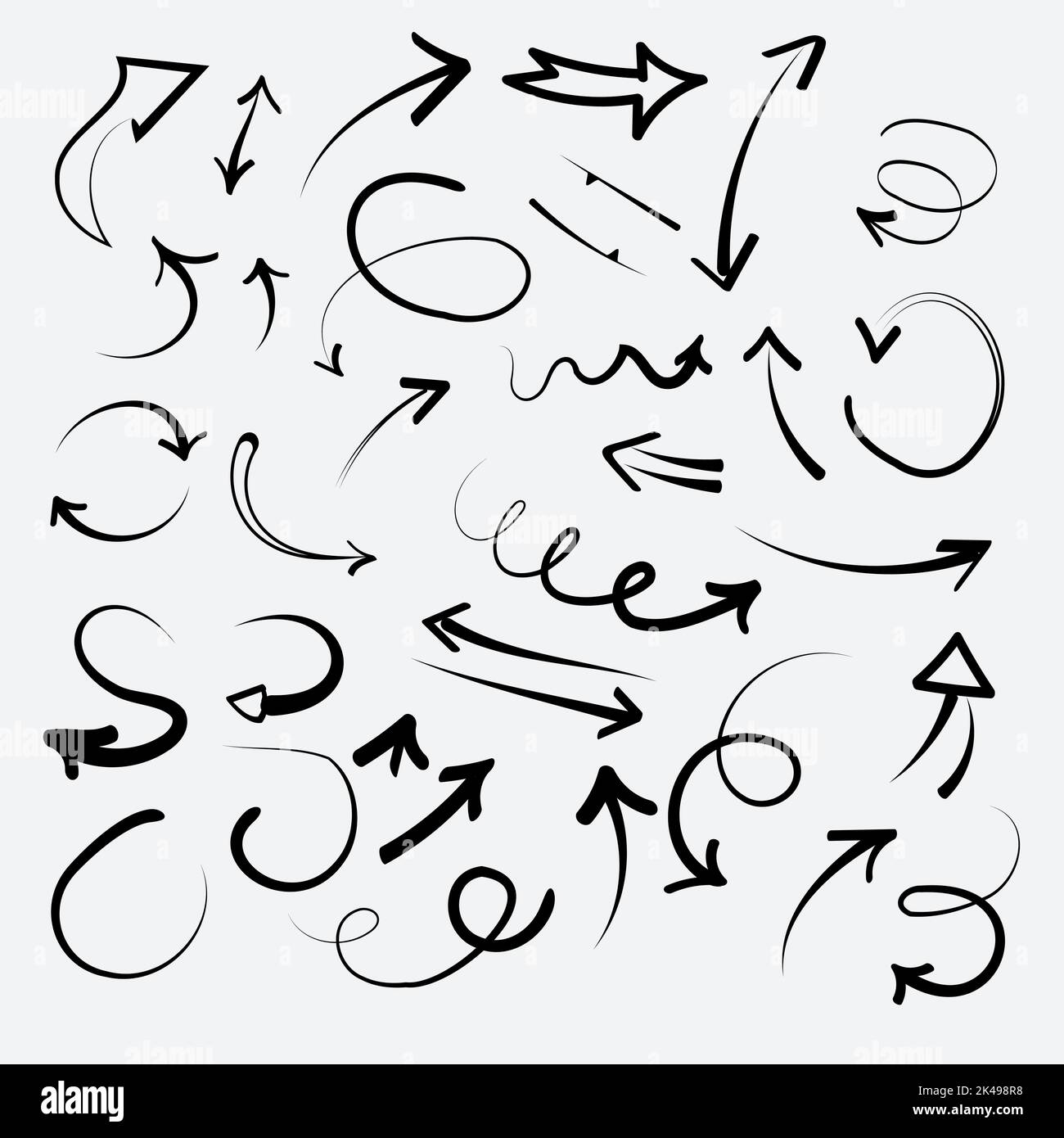 Set of arrow doodle. Hand drawn abstract Vector set. Grunge texture ...