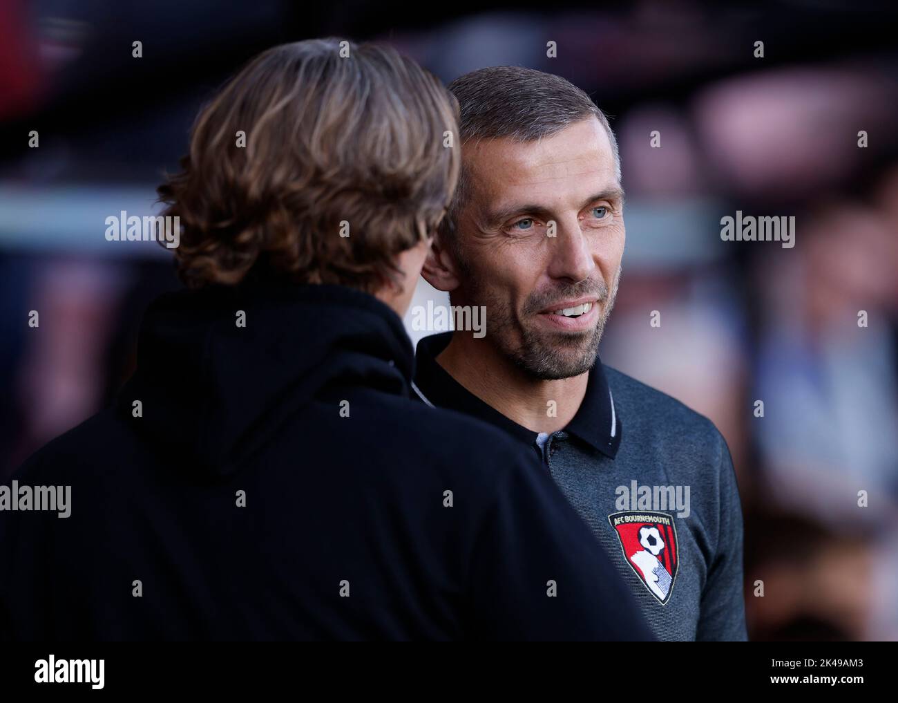 Bournemouth interim manager Gary O'Neil (right) speaks to Brentford manager Thomas Frank before the Premier League match at the Vitality Stadium, Bournemouth. Picture date: Saturday October 1, 2022. Stock Photo