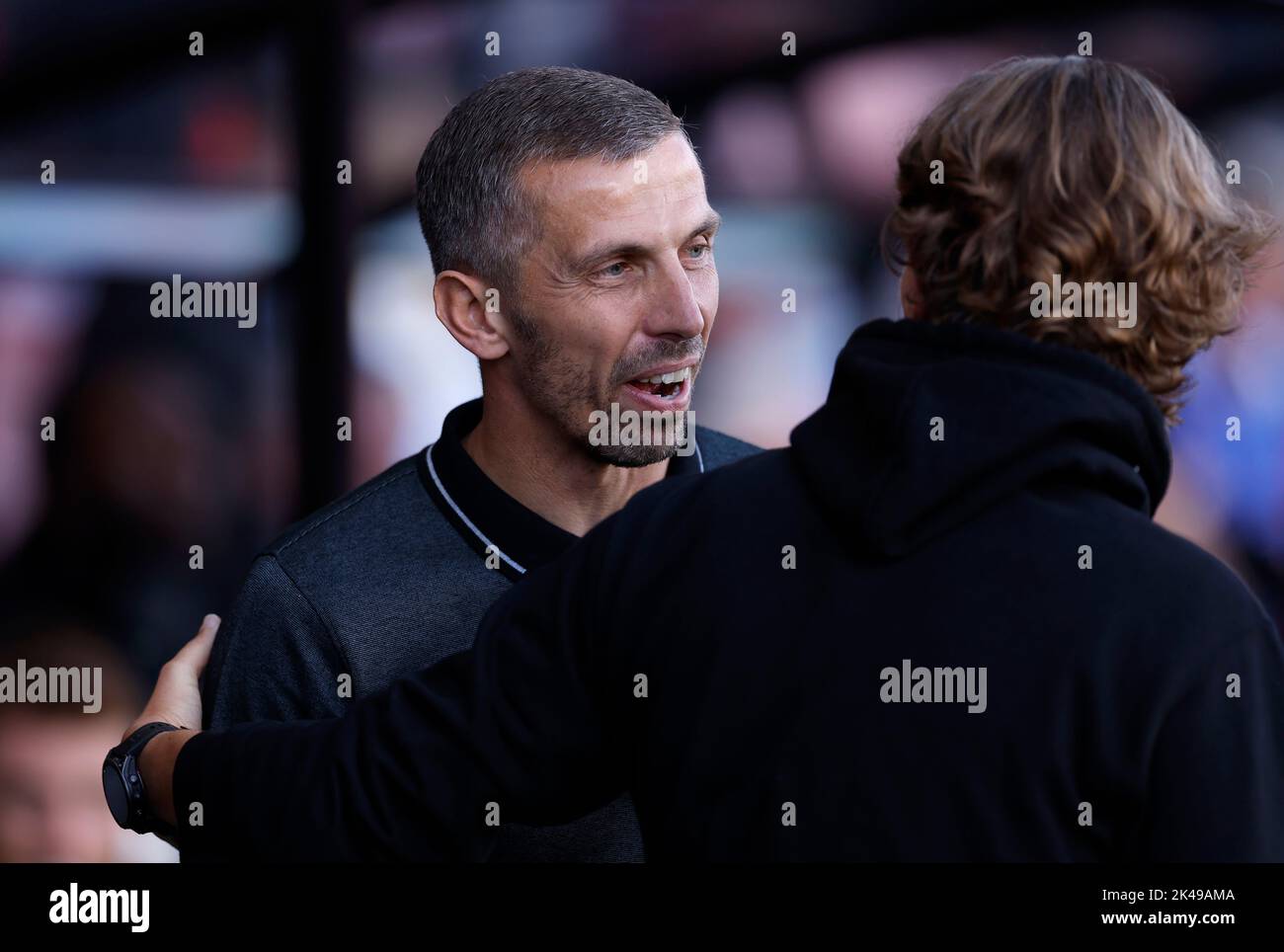 Bournemouth interim manager Gary O'Neil (left) speaks to Brentford manager Thomas Frank before the Premier League match at the Vitality Stadium, Bournemouth. Picture date: Saturday October 1, 2022. Stock Photo
