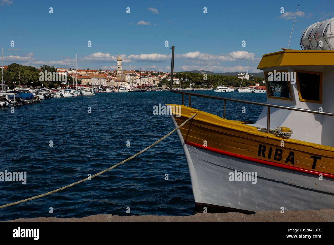 View across  Krik harbour ,Croatia Europe. Stock Photo
