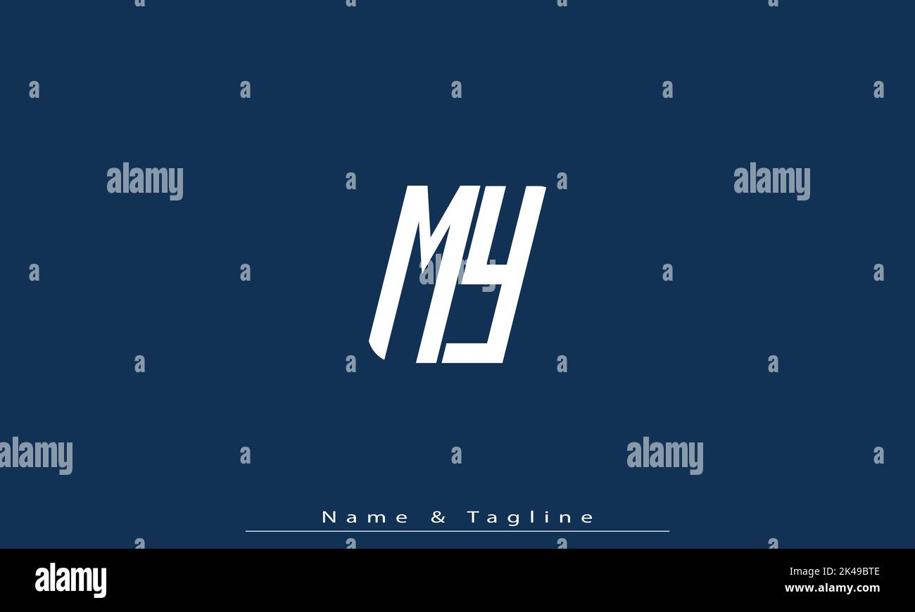 Alphabet letters Initials Monogram logo MY , YM Stock Vector