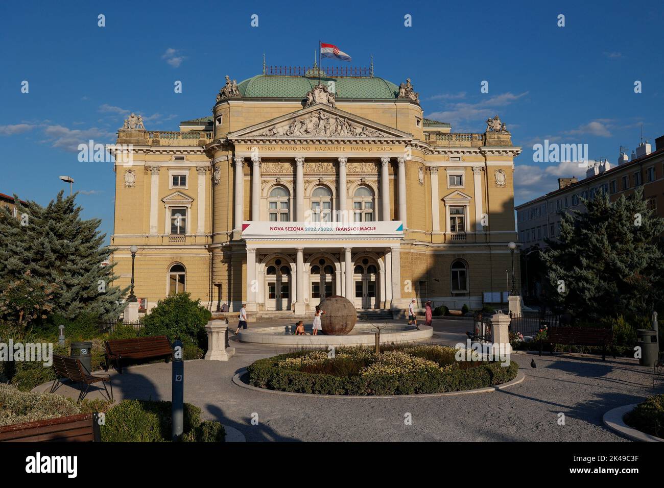 Croatian National Theatre Ivan pl. Zajc in Rijeka,Croatia Stock Photo
