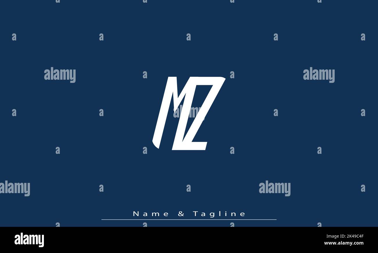 Alphabet letters Initials Monogram logo MZ , ZM Stock Vector