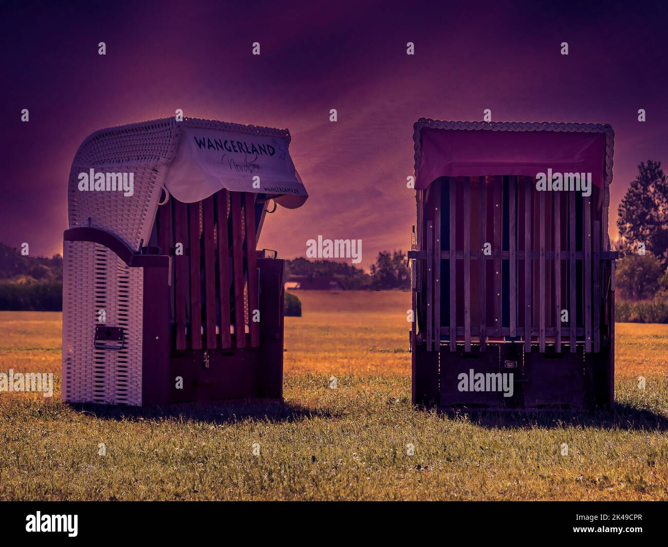 LOWER SAXONY : Beach chairs Stock Photo