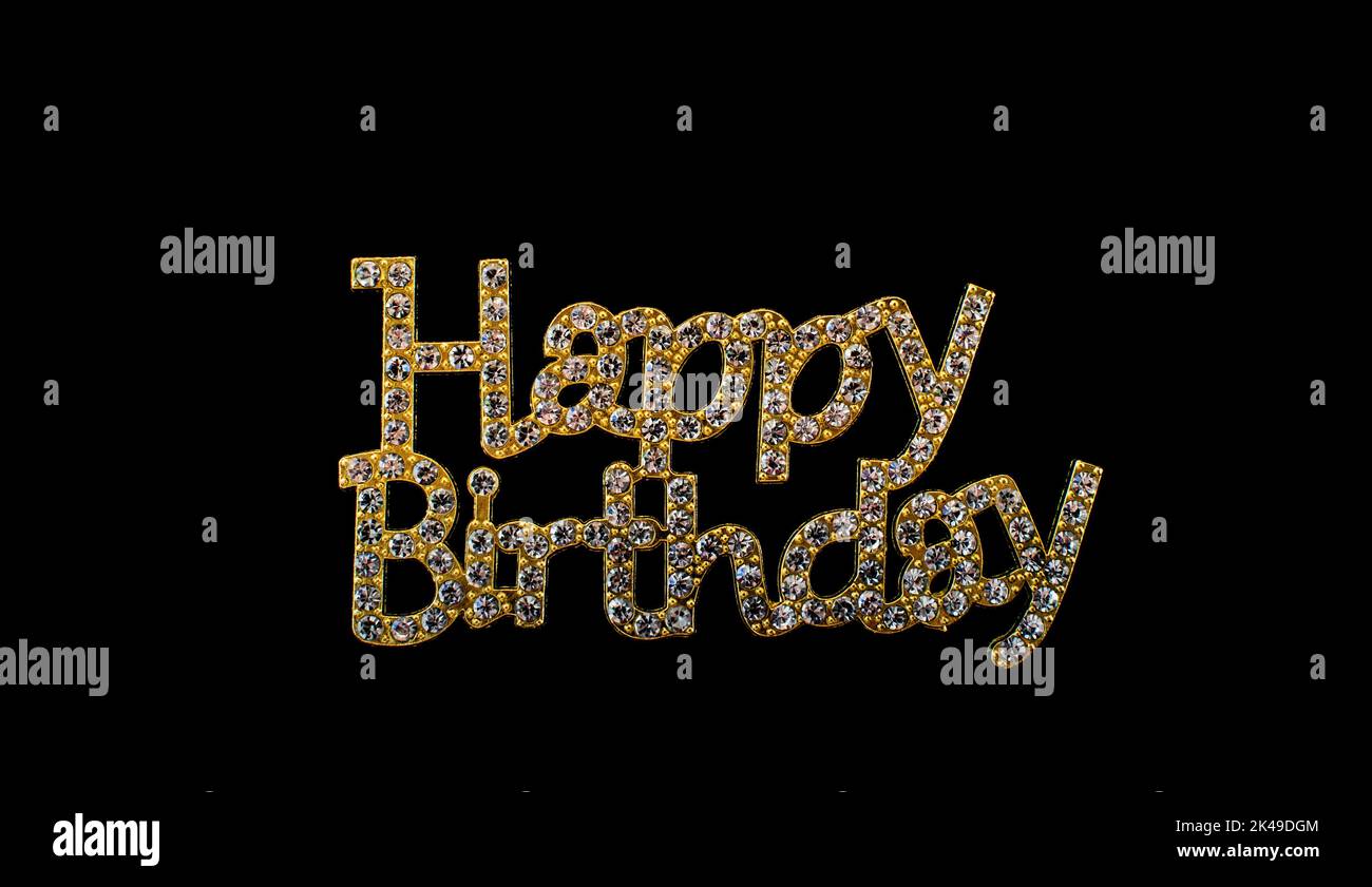 Happy birthday, birthday wishes isolatedon black background, birthday party Stock Photo Alamy
