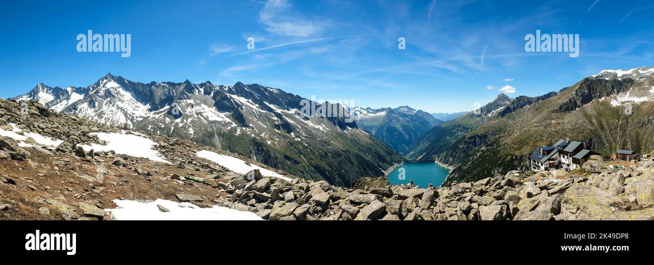 Alpenpanorama im Zillertal Stock Photo