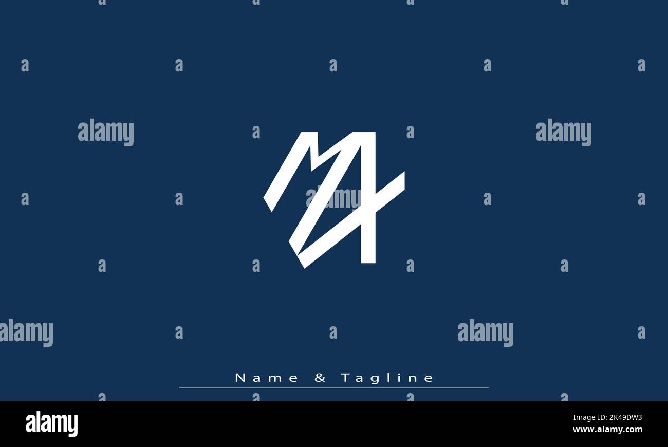 Alphabet letters Initials Monogram logo MX , XM Stock Vector