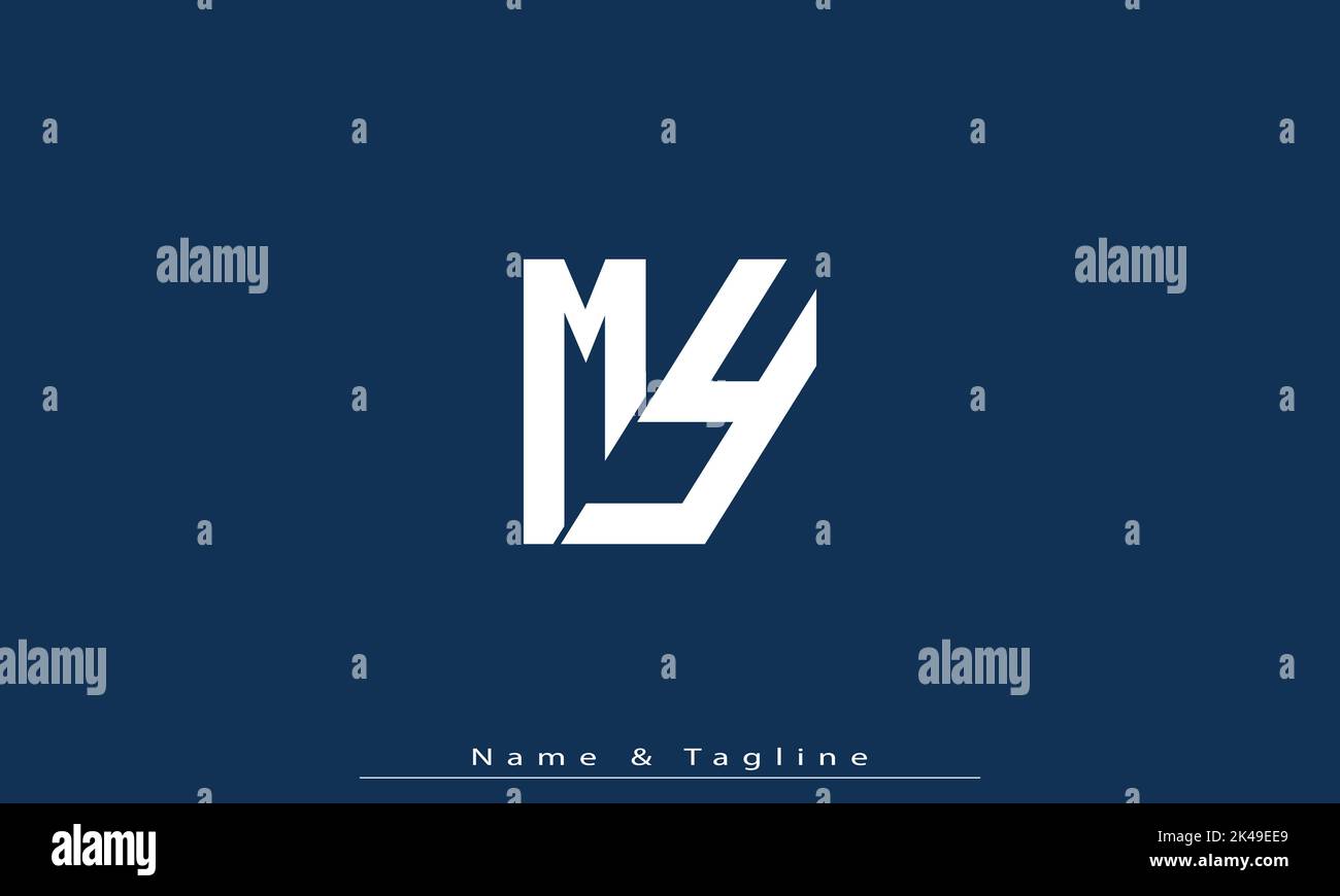 Alphabet letters Initials Monogram logo MY , YM Stock Vector