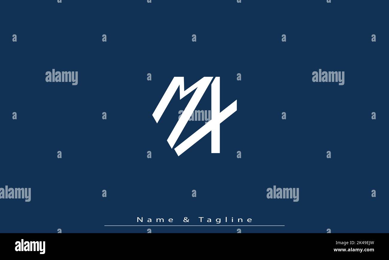 Alphabet letters Initials Monogram logo MX , XM Stock Vector