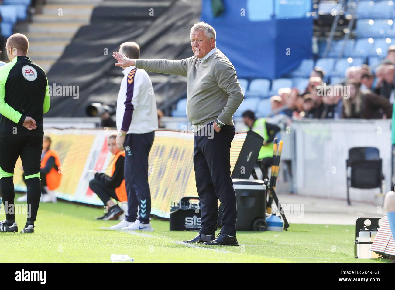 Coventry, UK. 1st October 2022Middlesbrough's manager Chris Wilder during the first half of the Sky Bet Championship match between Coventry City and Middlesbrough at the Coventry Building Society Arena, Coventry on Saturday 1st October 2022. (Credit: John Cripps | MI News) Credit: MI News & Sport /Alamy Live News Stock Photo