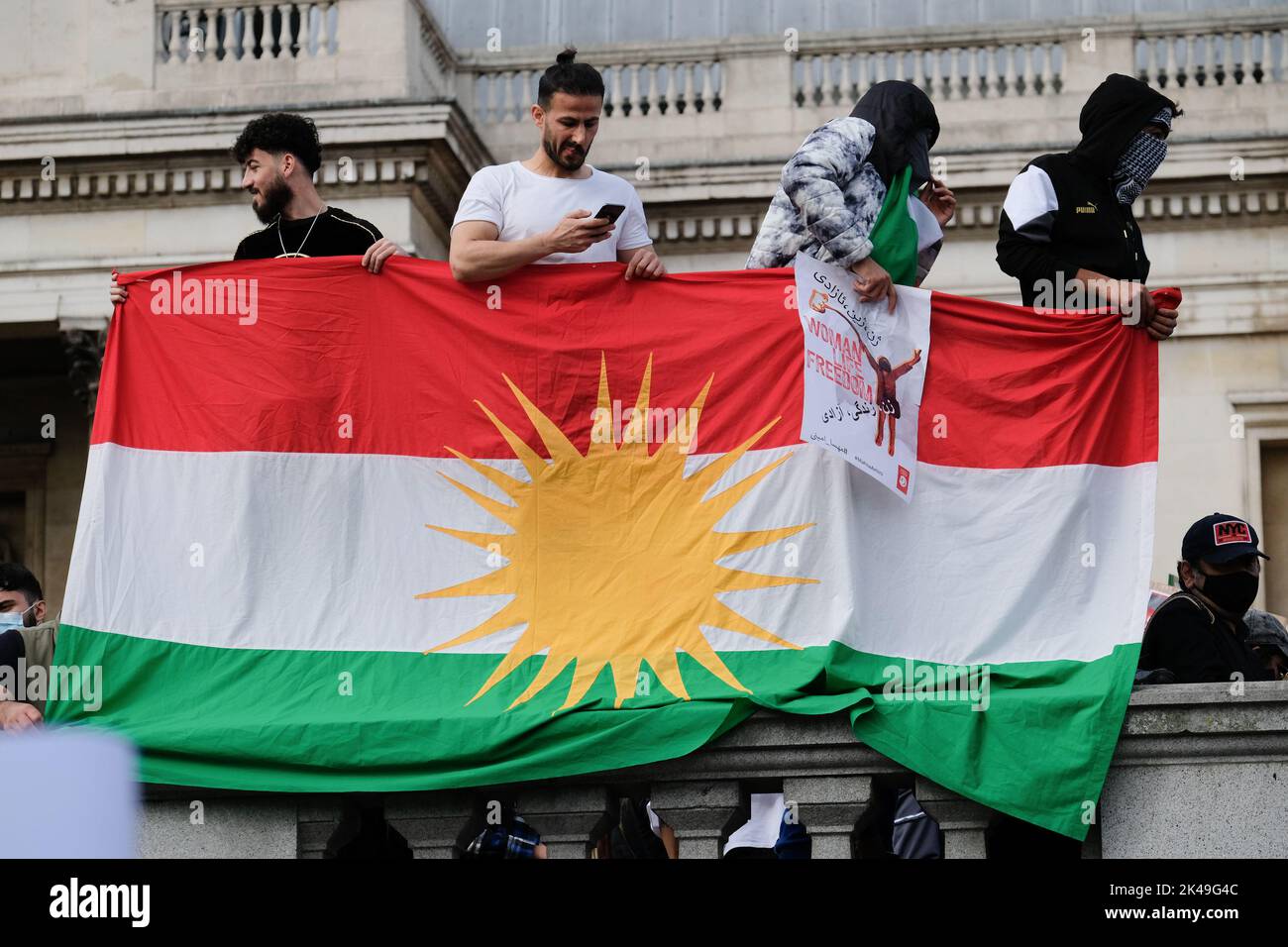 Trafalgar Square, London, UK. 1st Oct 2022.  Freedom Rally for Iran in Trafalgar Square. Credit: Matthew Chattle/Alamy Live News Stock Photo