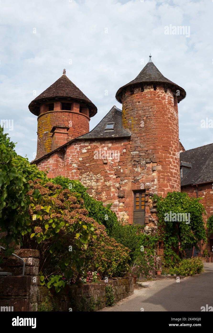 The red village Collonges la rouge in france Stock Photo