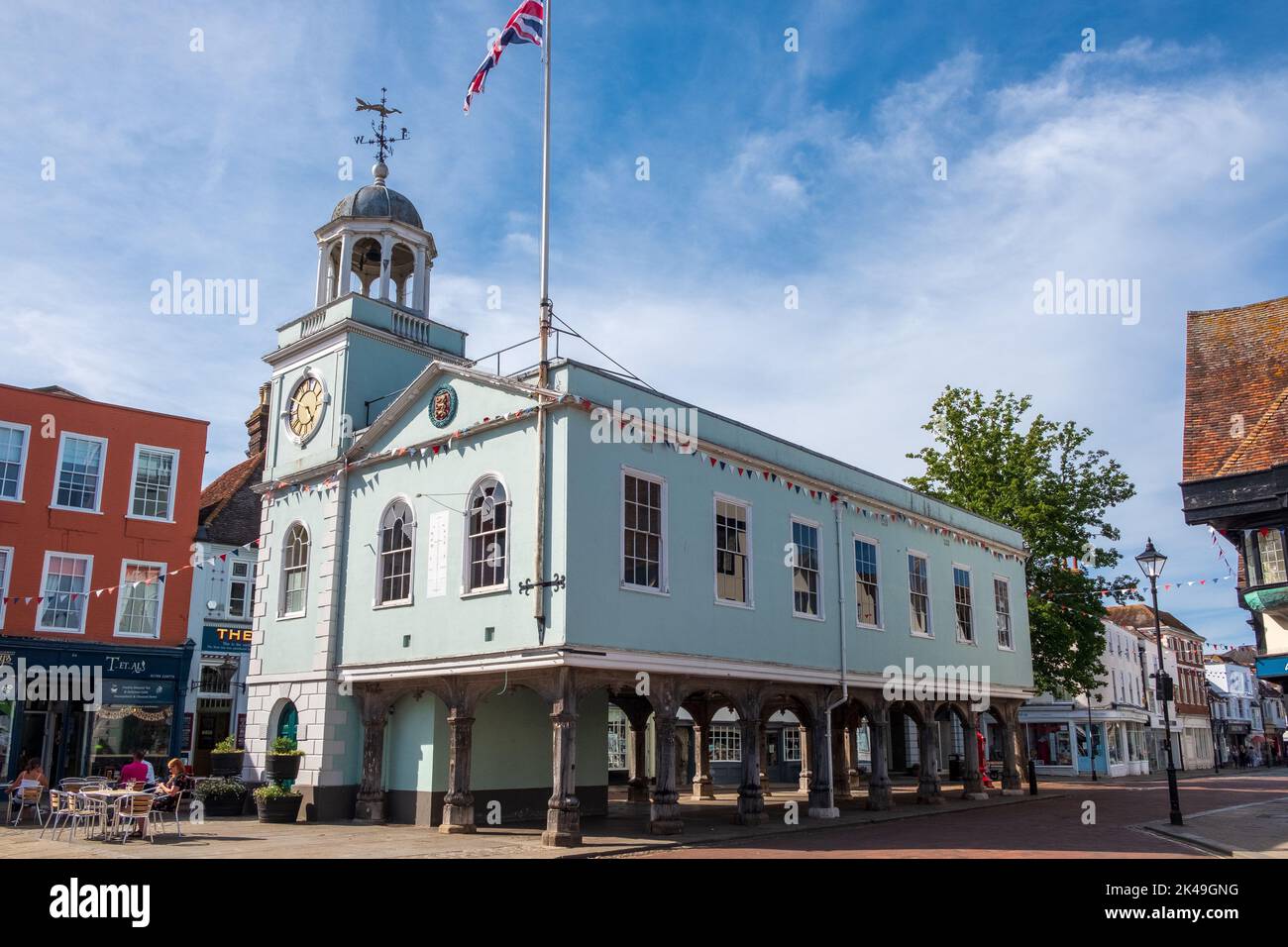 The Guildhall, in the town market place of Faversham, Kent Stock Photo