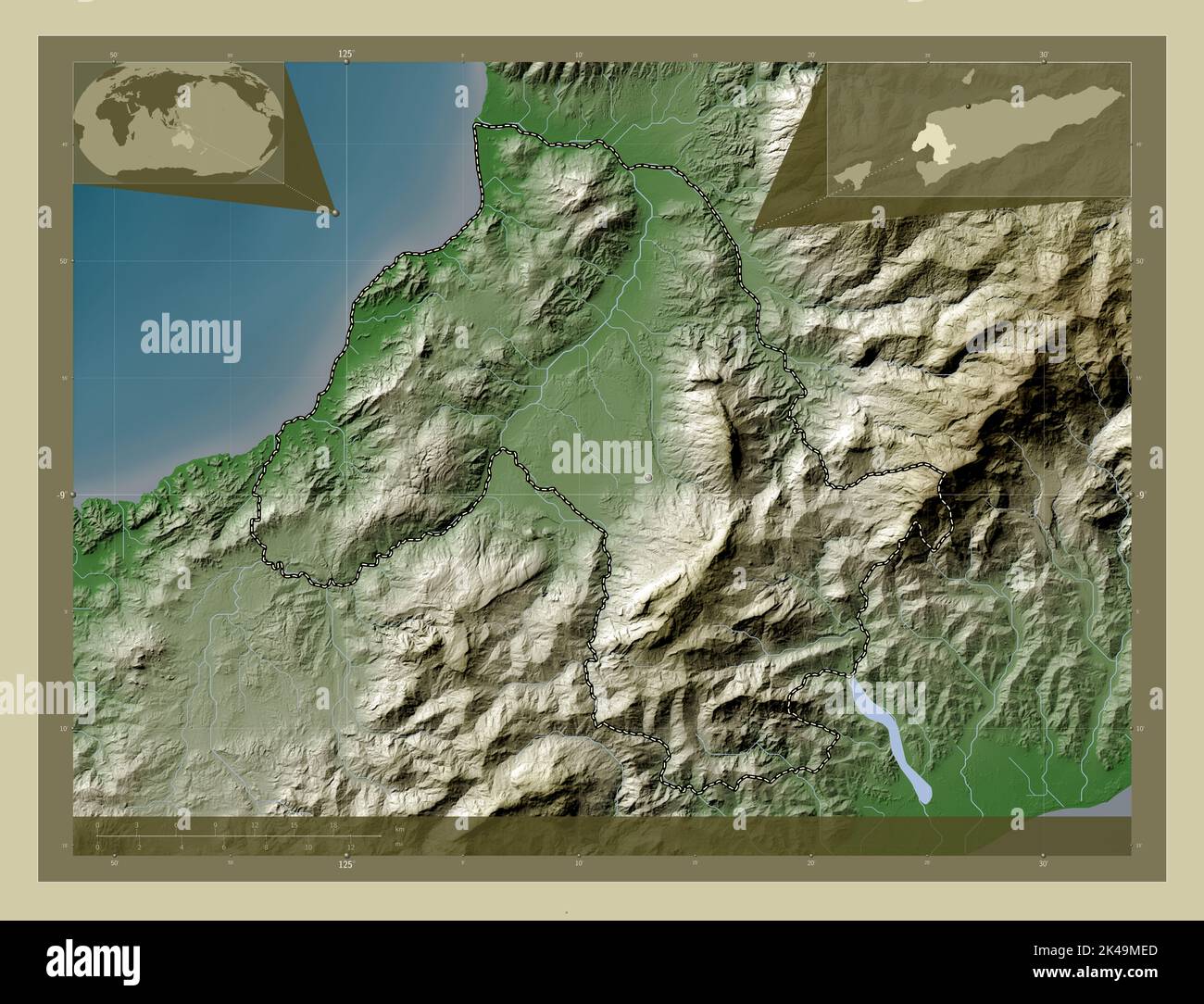 Bobonaro, municipality of East Timor. Elevation map colored in wiki ...