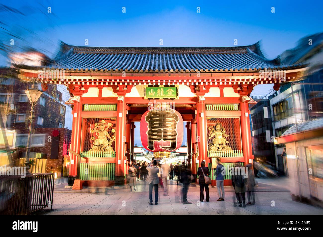 Kaminarimon in Tokyo Japan at temple of Senso-Ji in colorful district Asakusa east part of japanese modern capital - Religion concept as touristic att Stock Photo
