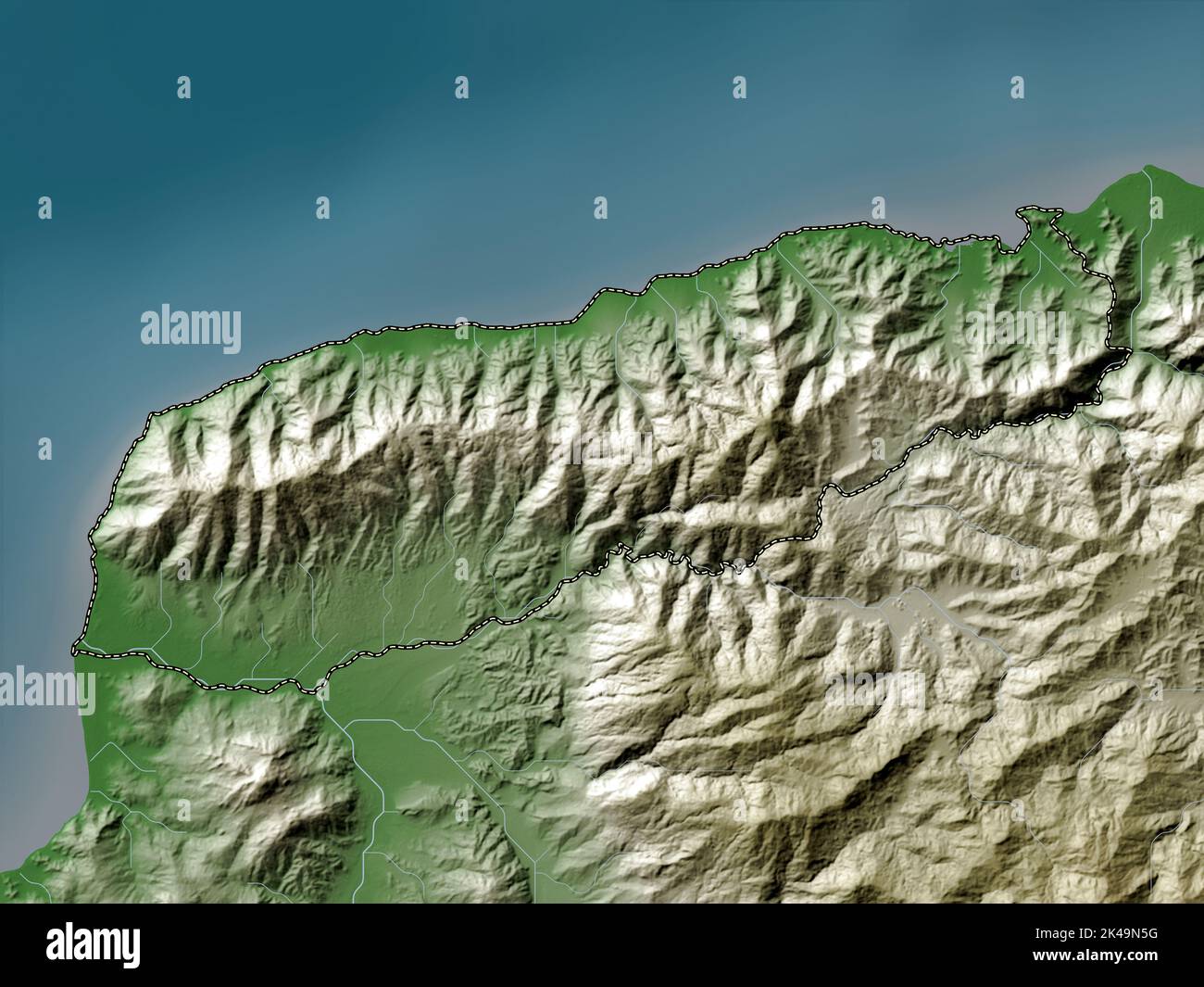 Timor Rivers Liquica, municipality of East Timor. Elevation map colored in wiki ...