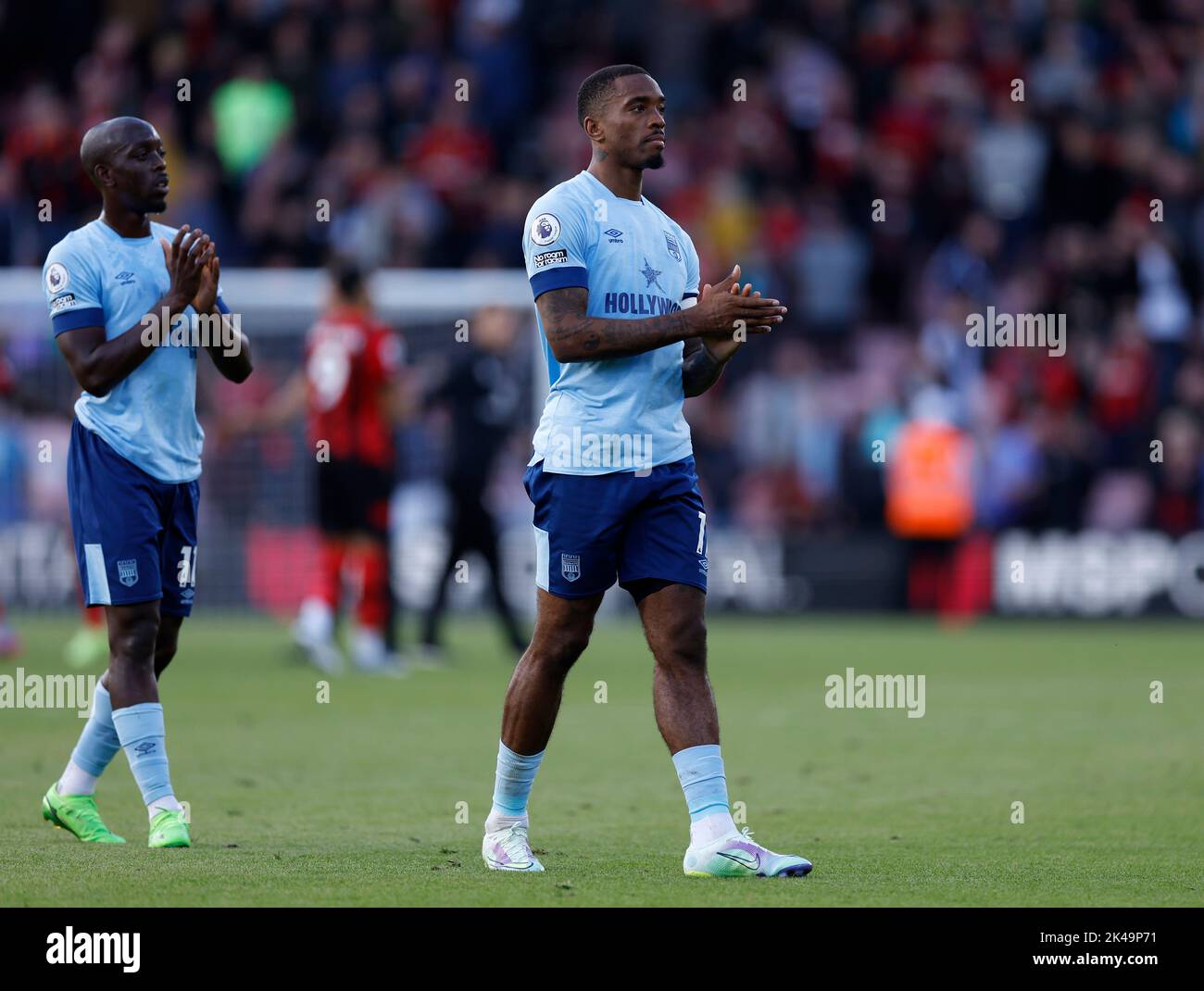 Brentford's Ivan Toney (right) and Yoane Wissa appear dejected after the Premier League match at the Vitality Stadium, Bournemouth. Picture date: Saturday October 1, 2022. Stock Photo