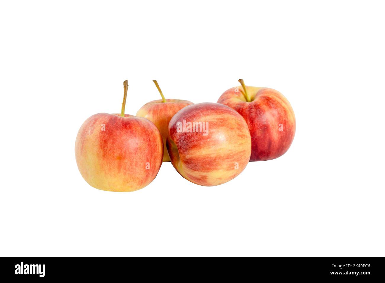 raw four of red apples fruit, isolated on white background Stock Photo