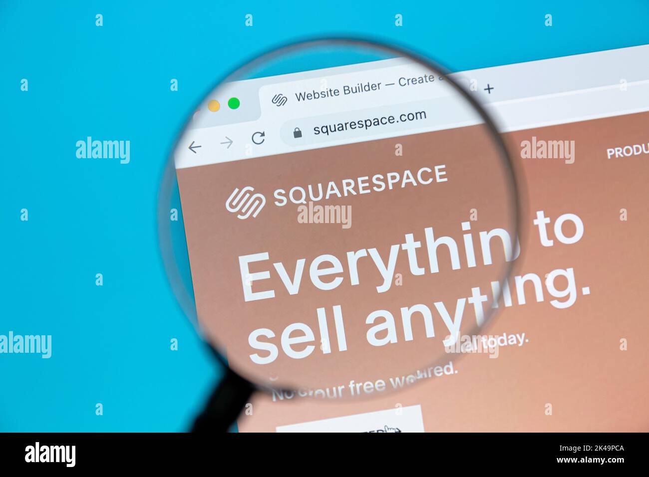 Ostersund, Sweden - July 14 2022: Squarespace website on a computer screen. Squarespace, Inc. is an American website building and hosting company. Stock Photo