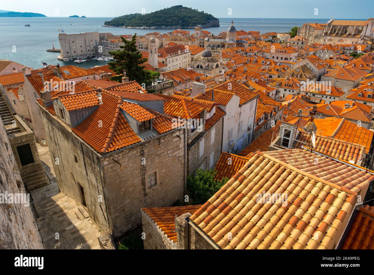 View over Dubrovnik rooftops and Lokrum island, Croatia Stock Photo - Alamy