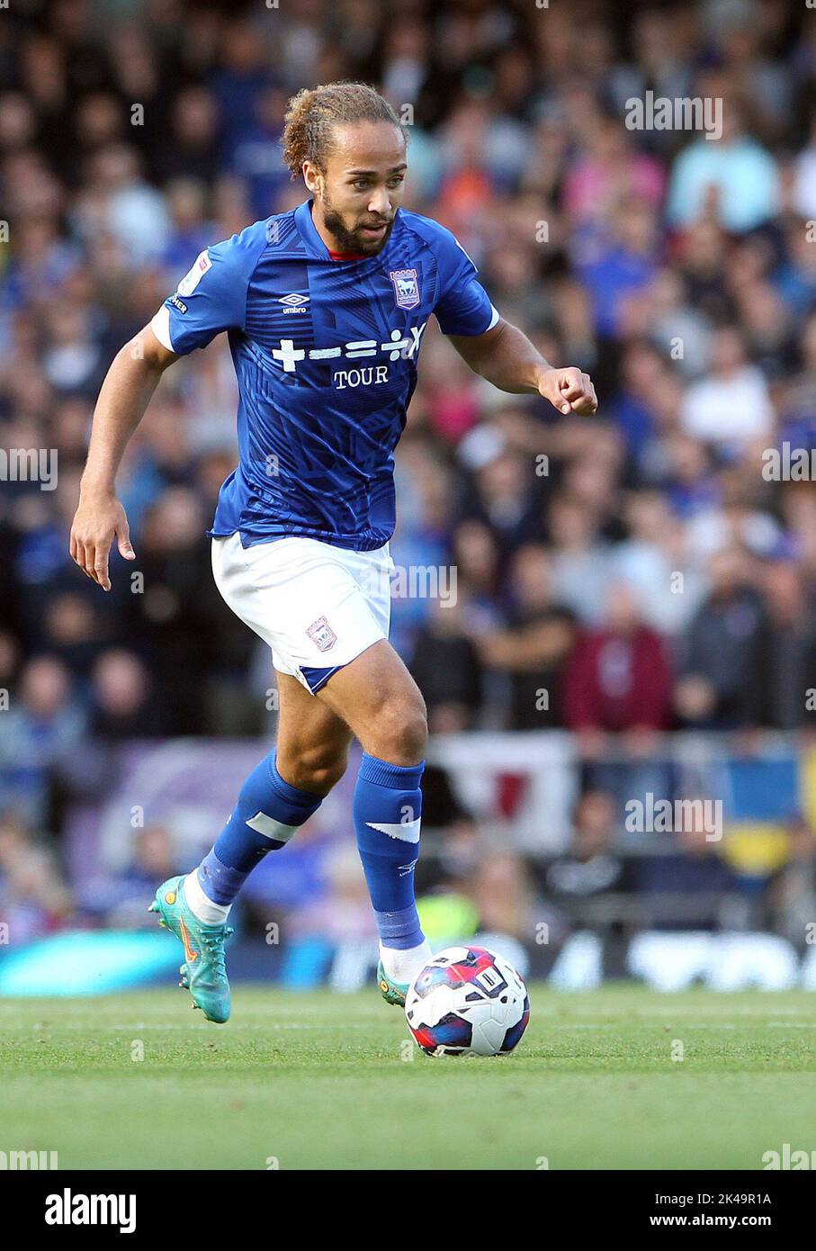 Ipswich, UK. 01st Oct, 2022. Marcus Harness of Ipswich Town runs with the ball during the Sky Bet League One match between Ipswich Town and Portsmouth at Portman Road on October 1st 2022 in Ipswich, England. (Photo by Mick Kearns/phcimages.com) Credit: PHC Images/Alamy Live News Stock Photo