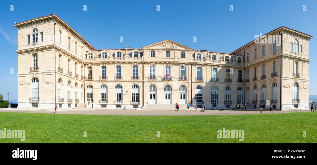 Marseille, France - May 15th 2022: Famous facade of Palais du Pharo Stock Photo