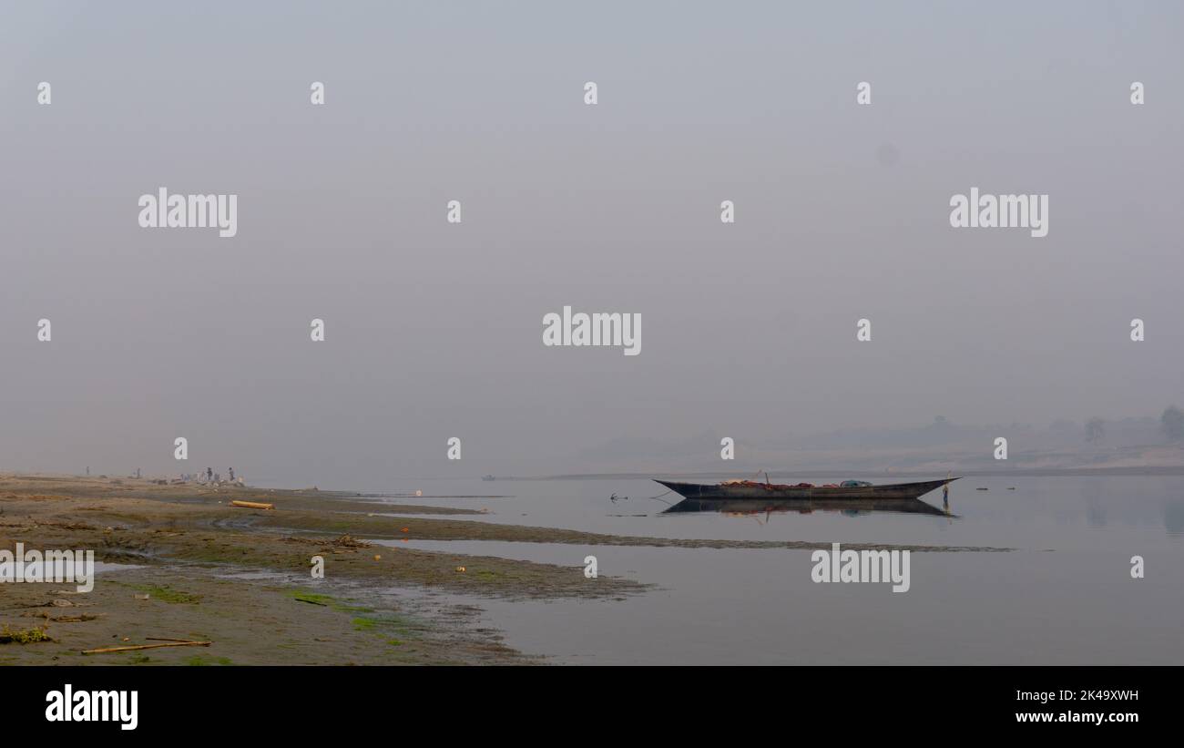 Rivers of Bangladesh. Gorai-Madhumati River. Morning view by the river. The river is the beauty of Bangladesh. Stock Photo