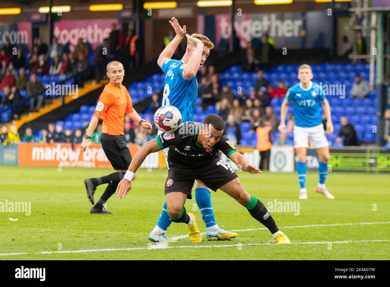 Stockport, UK. 1st October 2022during the Sky Bet League 2 match between Stockport County and Walsall at the Edgeley Park Stadium, Stockport on Saturday 1st October 2022. (Credit: Mike Morese | MI News) Credit: MI News & Sport /Alamy Live News Stock Photo