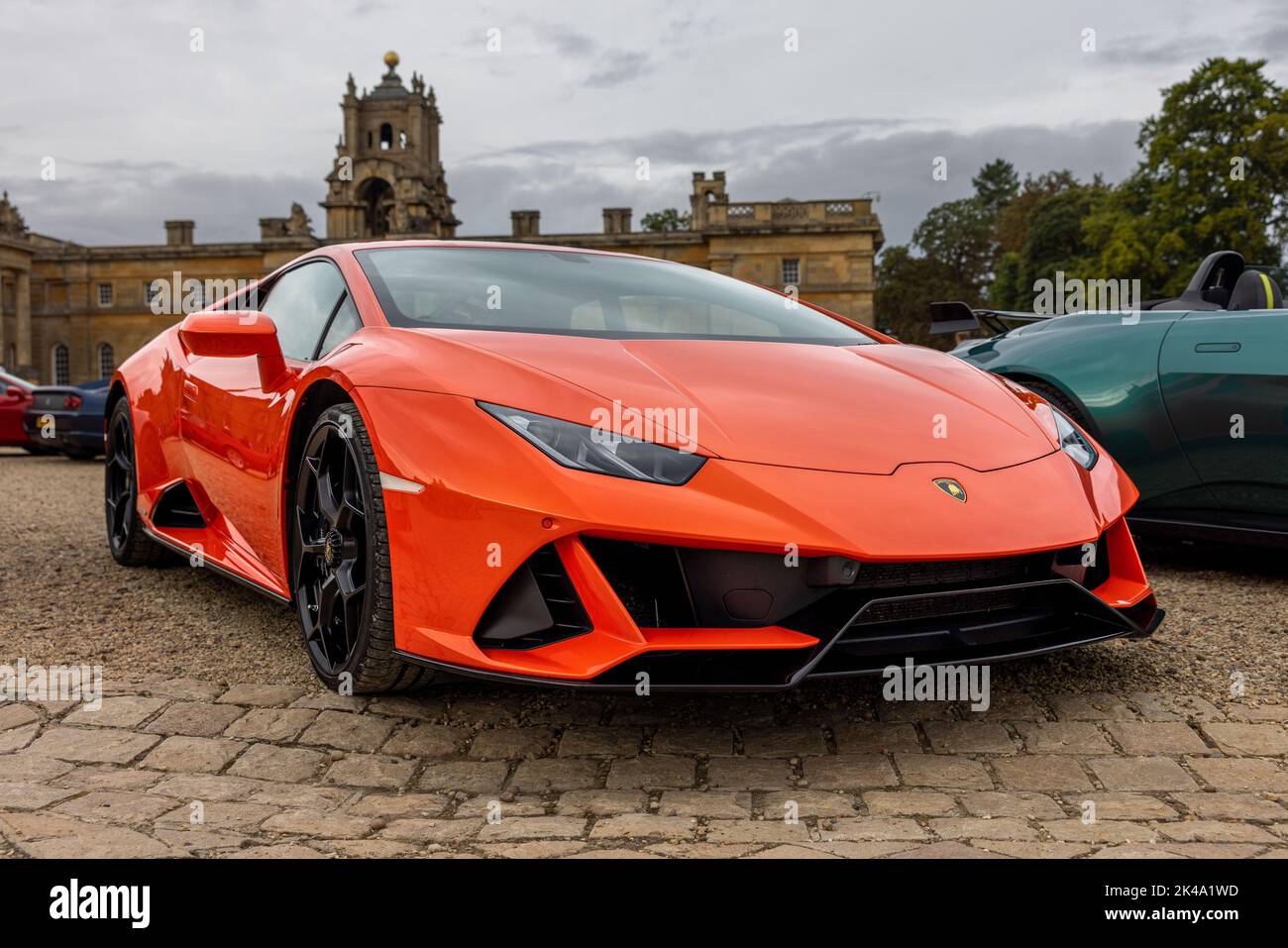 Lamborghini Huracan Evo LP 640-4 Performante, on display in the Great Court at Blenheim Palace on the 4th September 2022 Stock Photo