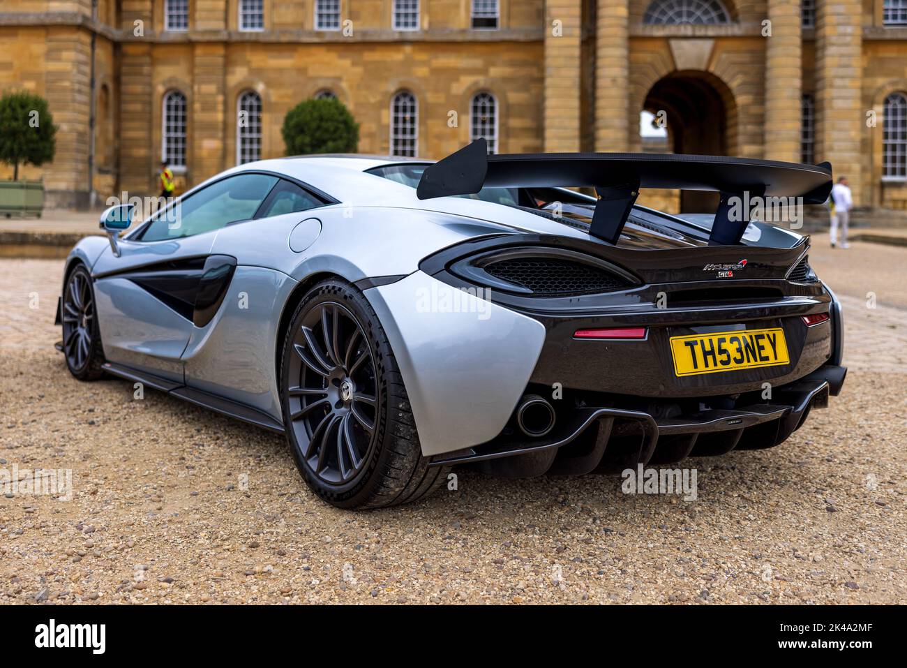 McLaren 570S GT4 ‘TH53 NEY’ on display in the Great Court at Blenheim Palace on the 4th September 2022 Stock Photo