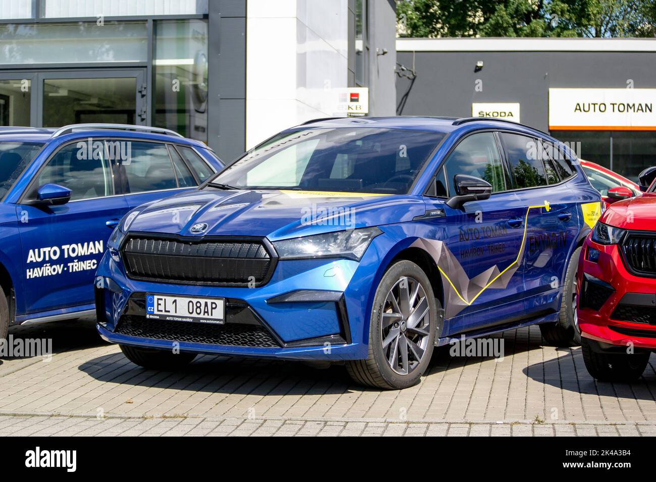 HAVIROV, CZECH REPUBLIC - SEPTEMBER 2, 2022: Skody Enyag electric SUV