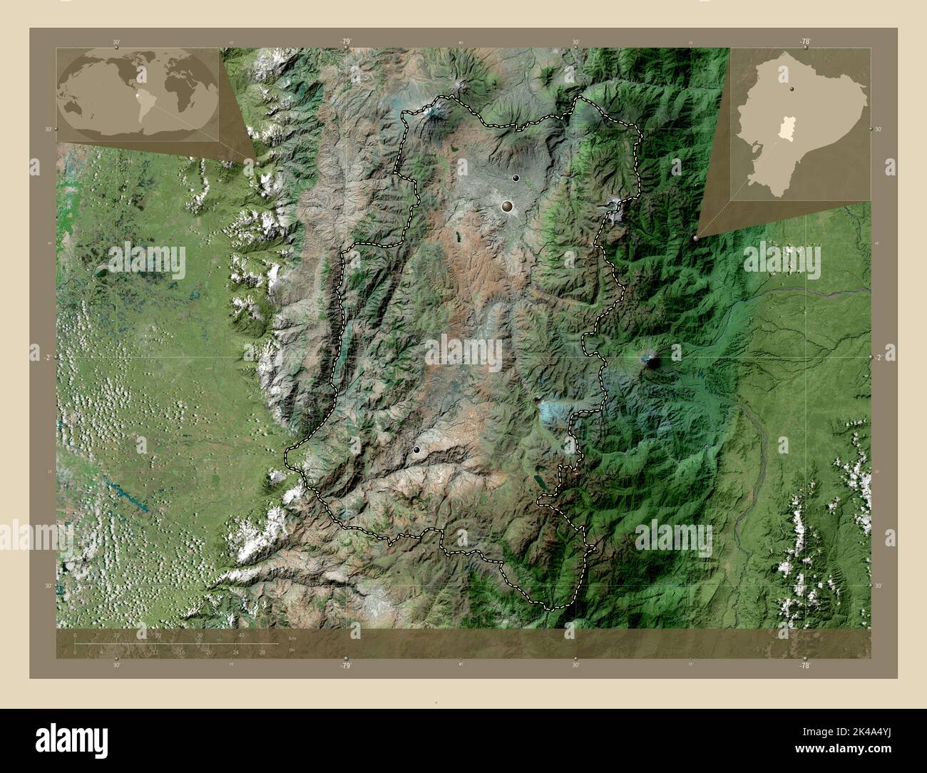 Chimborazo, province of Ecuador. High resolution satellite map ...