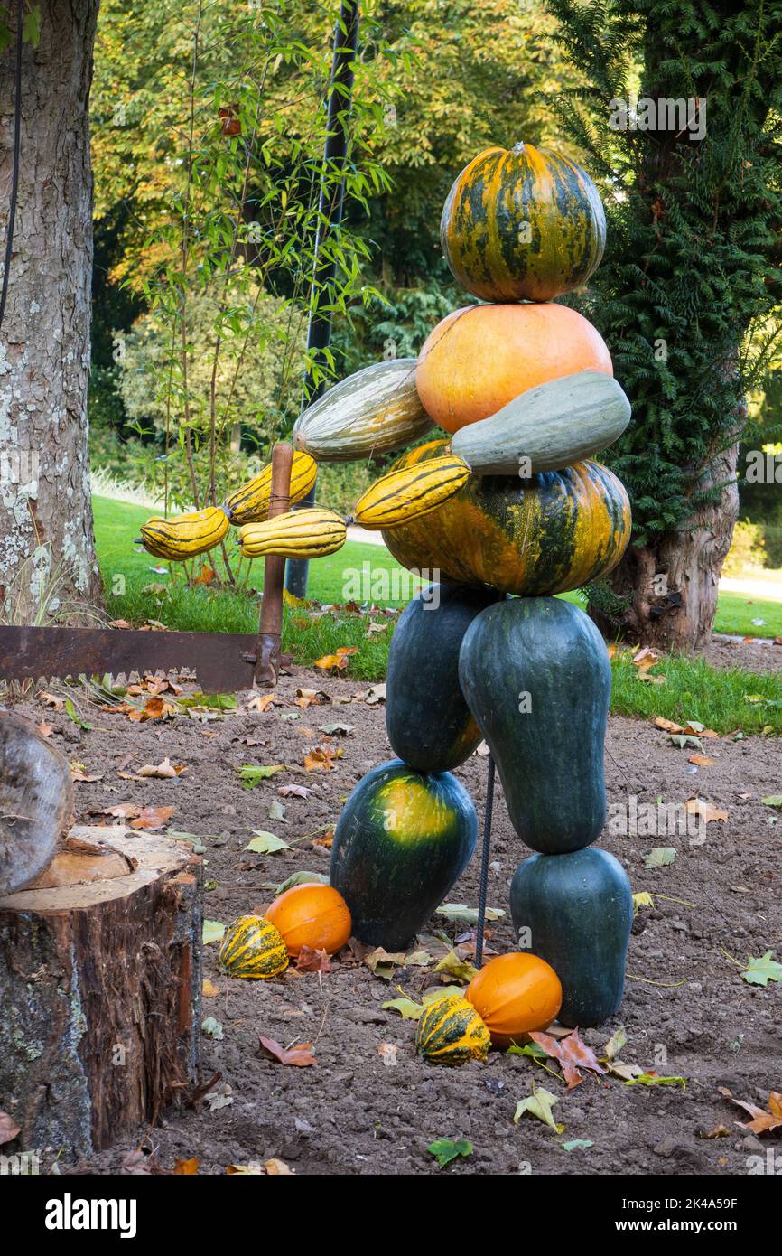 Figure made by assembled cucurbits/ gourds Stock Photo