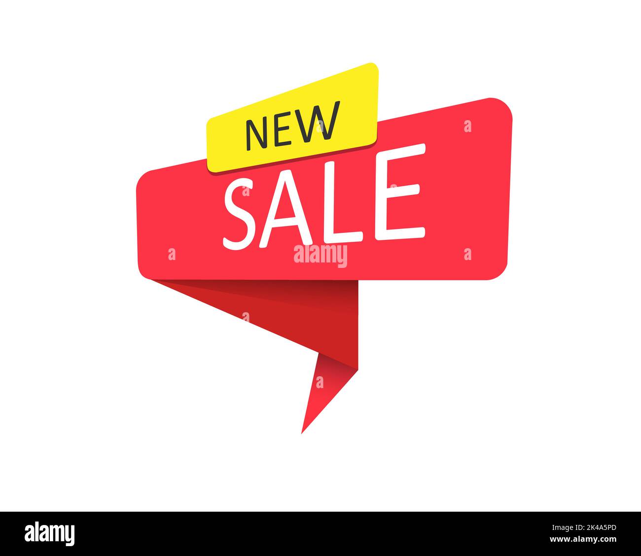 New sale/ A red banner, pointer, sticker, label or speech bubble for apps, websites and creative ideas. Vector design Stock Vector