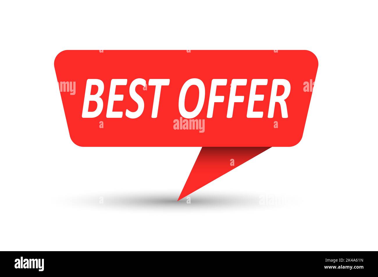 BEST OFFER. Vector banner, pointer, sticker, label or speech bubble. Template for websites, applications and creative ideas. Vector design Stock Vector
