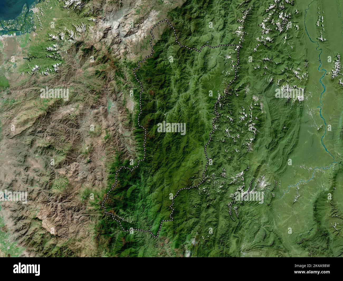 Zamora Chinchipe, province of Ecuador. High resolution satellite map Stock Photo